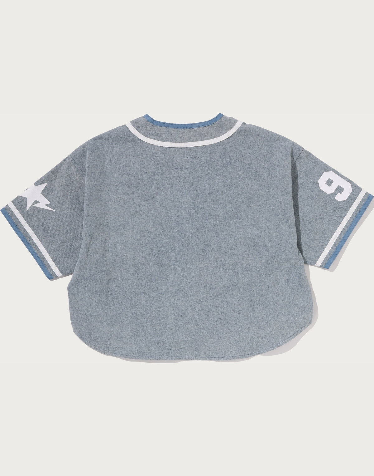 MULTI LOGO DENIM CROPPED BASEBALL SHIRT LADIES