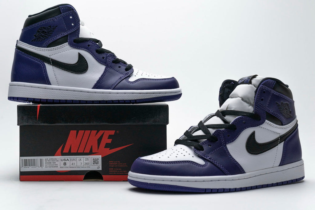 Air Jordan 1 Retro High Court Purple White Reps Sneaker 555088-500