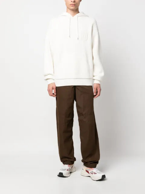 Drôle De Monsieur logo-embroidered waffle-knit hoodie