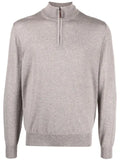 Canali zip-detail merino jumper