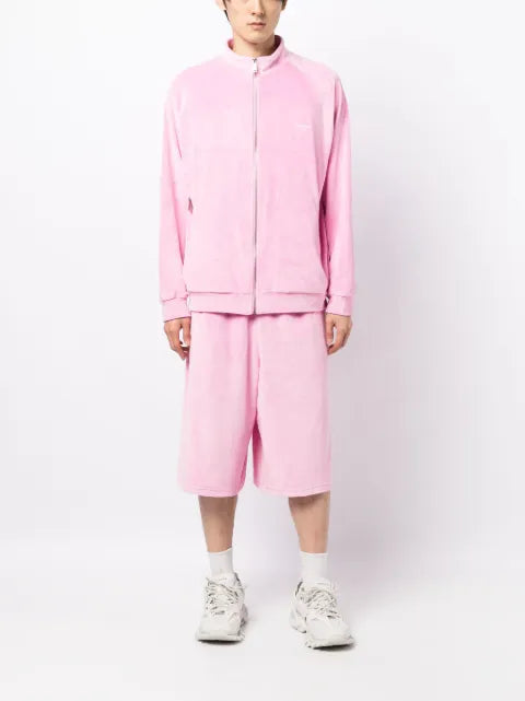 TEAM WANG design brushed-effect zip-up jacket