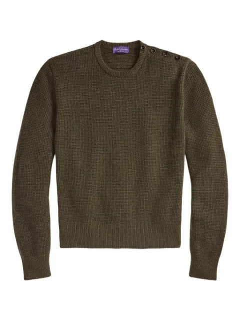 Ralph Lauren Purple Label birdseye button-detail sweater