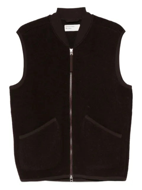 Universal Works zip wool gilet