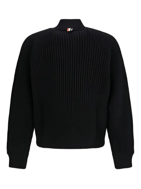 Thom Browne wool waffle raglan 4-Bar bomber jacket