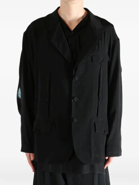 Yohji Yamamoto pleated flap-pocket coat