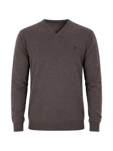 UOMINITALIANI V-neck embroidered-logo sweater