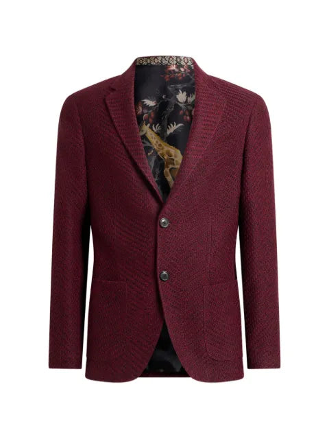 ETRO single-breasted jacket in mélange-effect wool-blend fabric