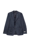 Canali herringbone-weave notched-lapel blazer