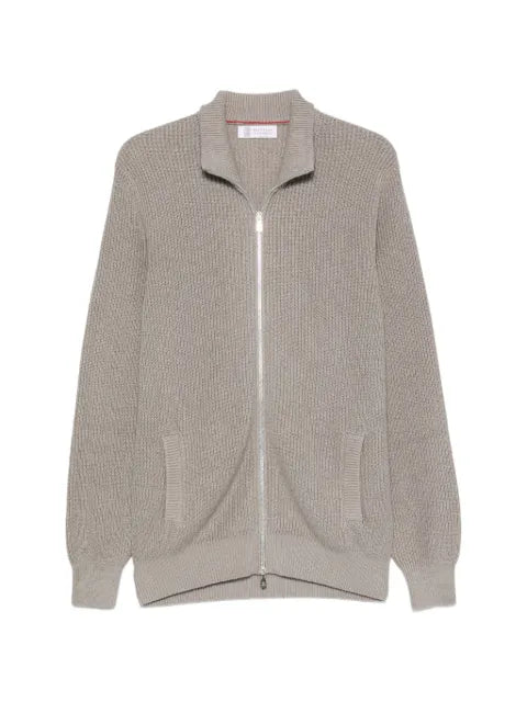 Brunello Cucinelli ribbed-knit zip-up cardigan