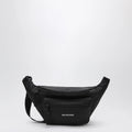 Balenciaga - Explorer black nylon belt bag with logo