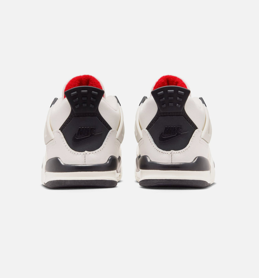 Air Jordan 4 Retro Flight Club Infant & Toddler Sneakers - Sail / Black / University Red