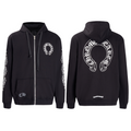 Chrome Hearts Horseshoe Floral Sleeve Zip Up Hoodie 5001
