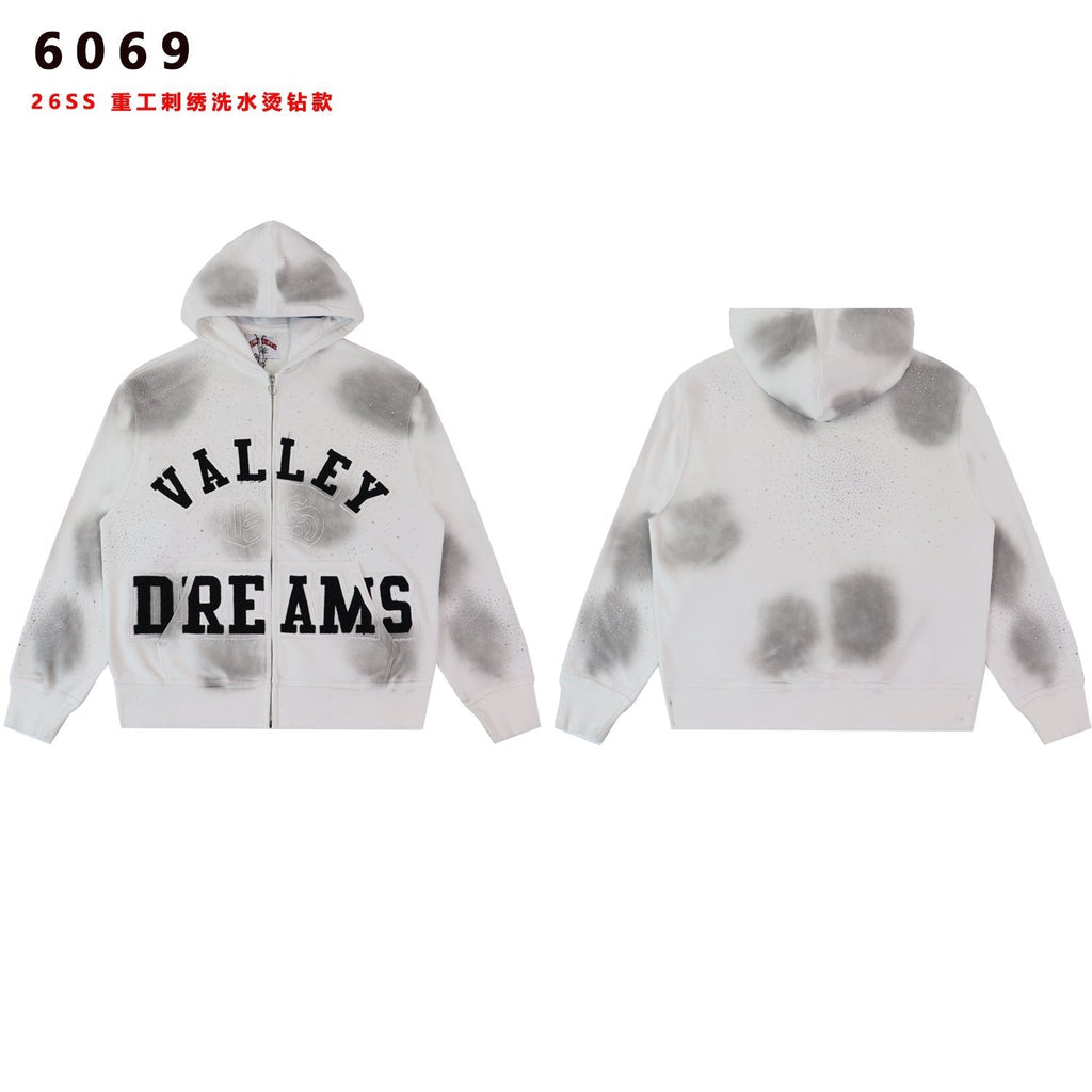 Valley Dreams Washed Rhinestone Zip Hoodie