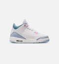 Air Jordan 3 Retro Cobalt Bliss Big Kids' Sneakers - White / Blue / Football Grey / Pink