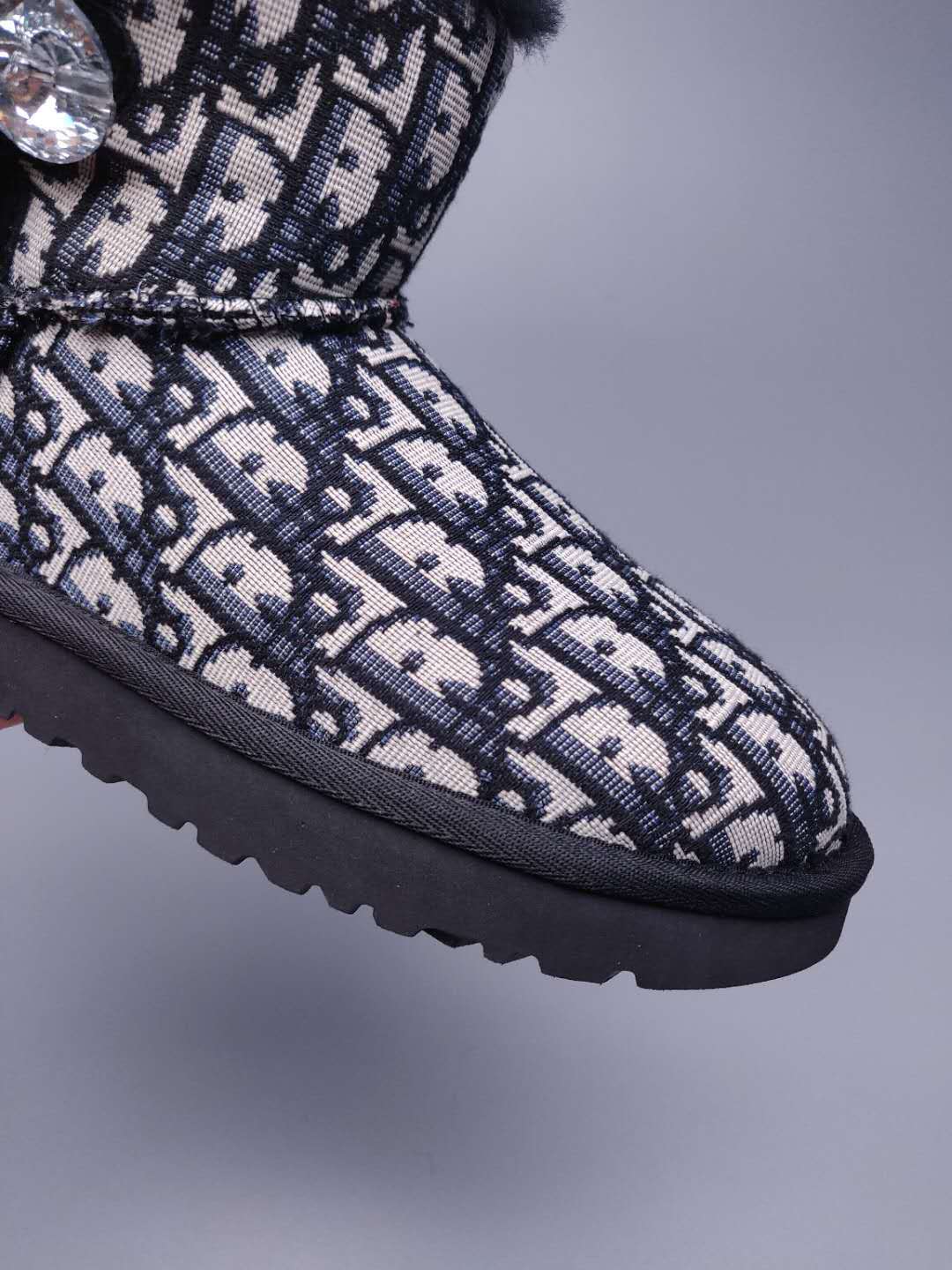 Dior-Inspired Textured Snow Boot — Black | New Arrival | In Stock