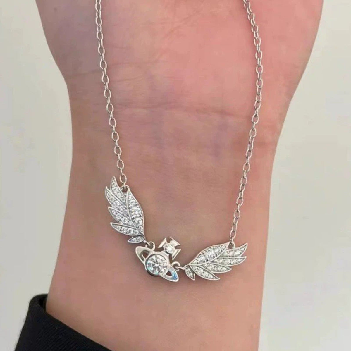 Vivienne Westwood Style Angel Wing Orb Necklace