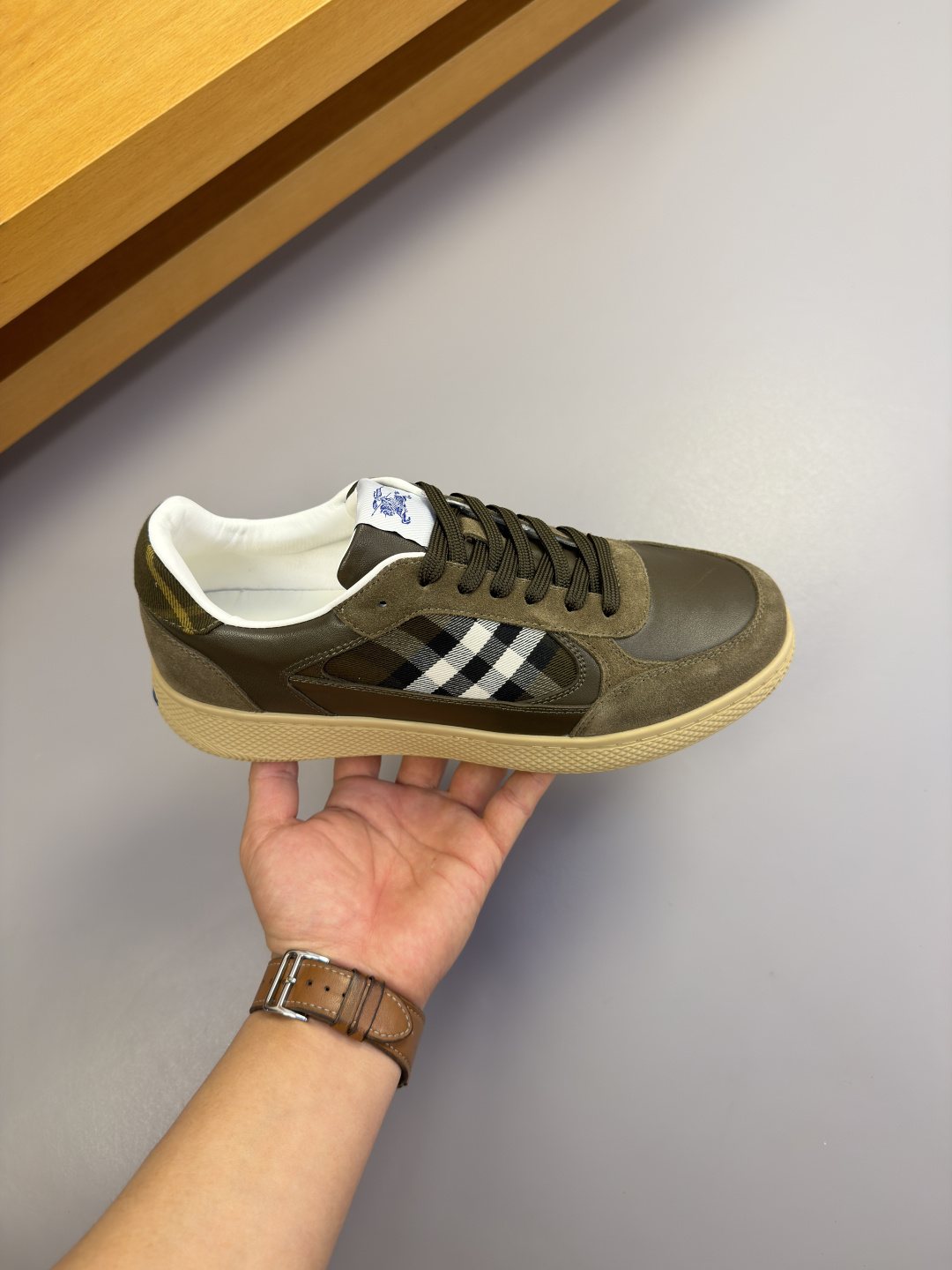 Burberry Check-Panel Low-Top Sneakers