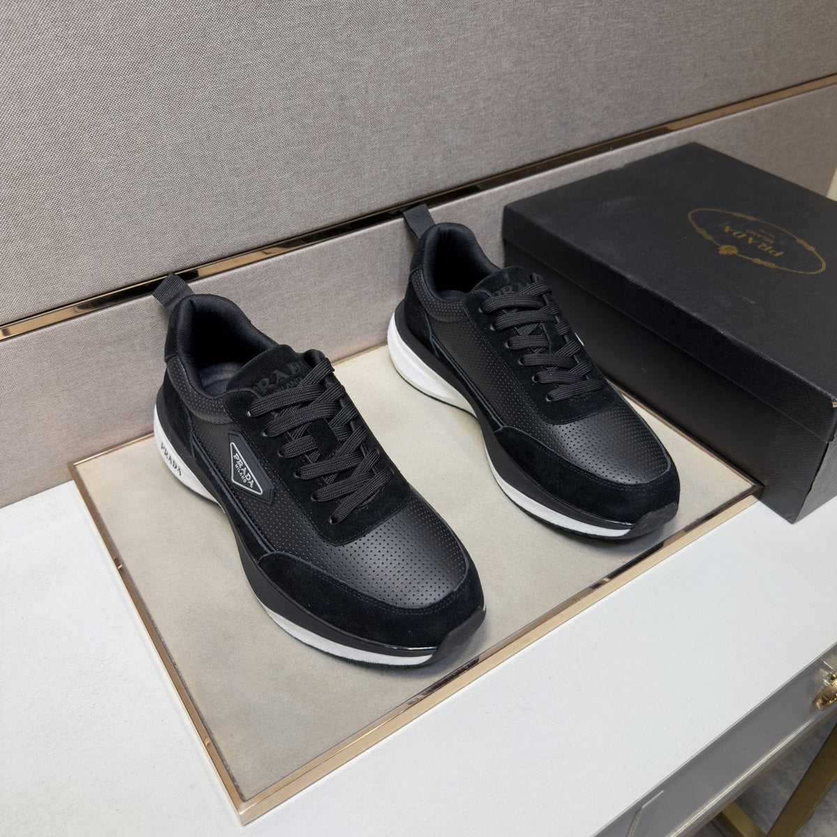 Prada Mesh Panel Sneakers