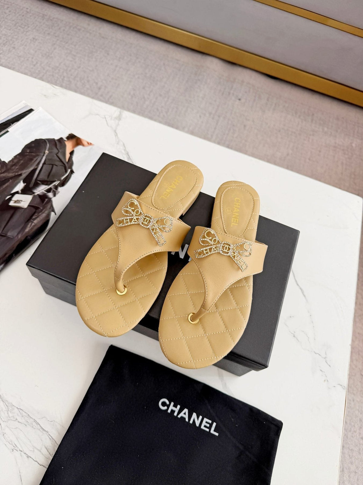 Quilted Bow Sandals