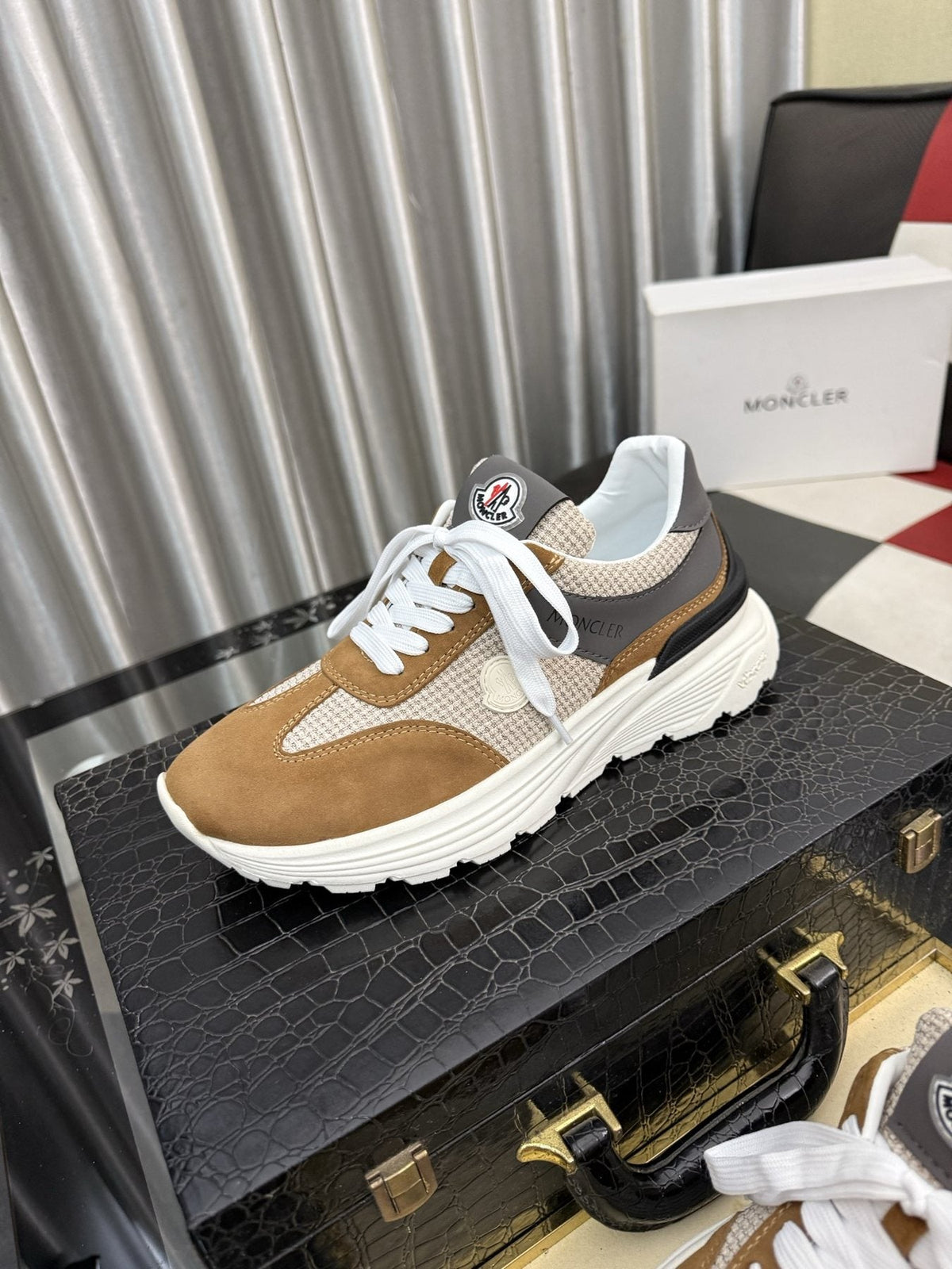 Moncler Men's Mesh Panel Sneakers - Padded Collar