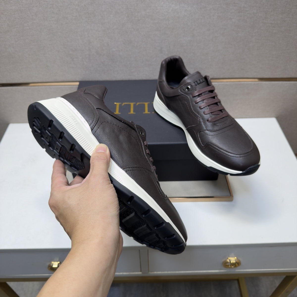 ZILLI Panel-Detail Lace-Up Sneakers