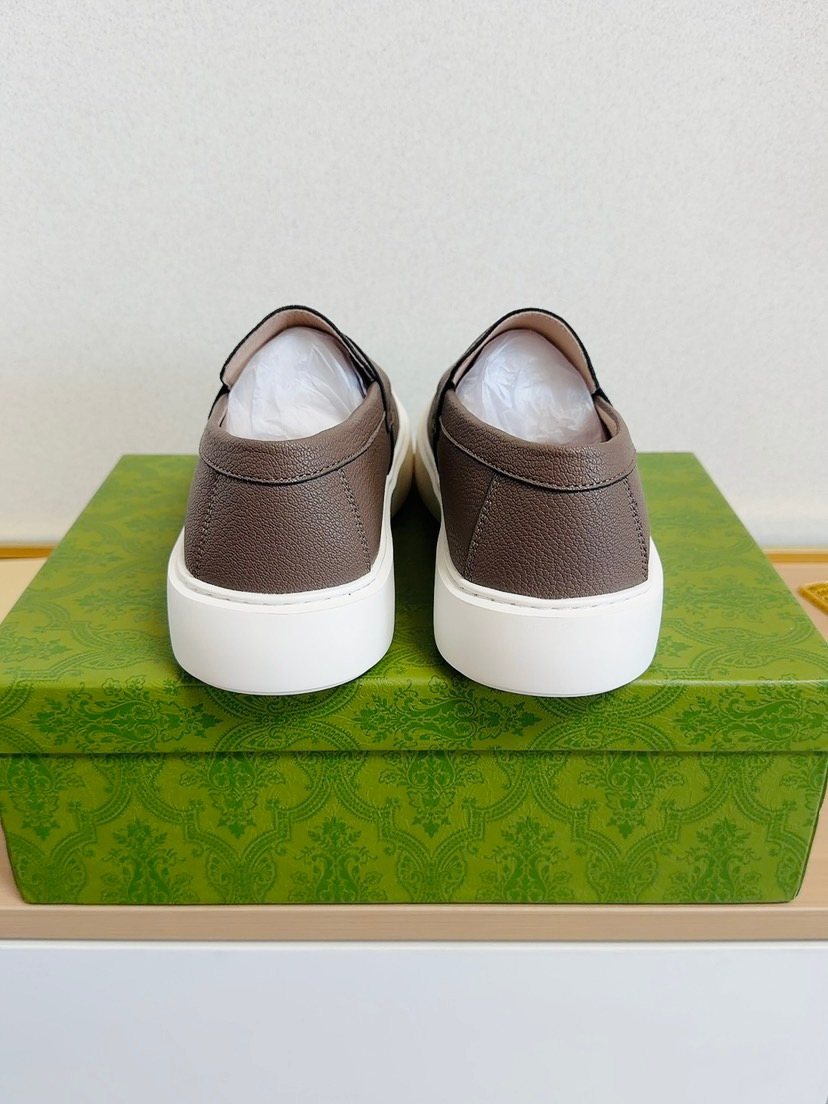 Gucci White-Sole Penny Loafers