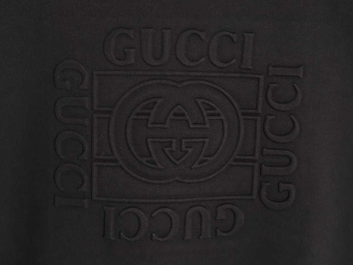 Gucci Interlocking G and Lettering Crewneck Sweatshirt - Black